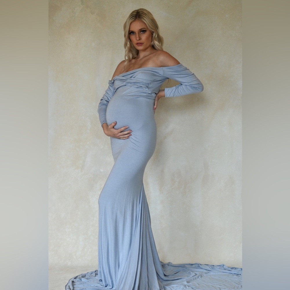 Light Blue Maternity Dress